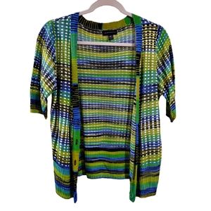 Worthington sweater cardigan size medium green & blue